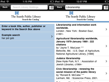 Seattle Public Library Mobile Catalog