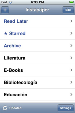 Instapaper para iPod