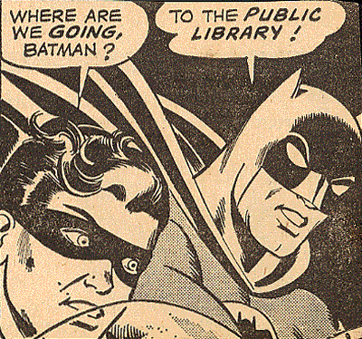 Batman y Robin en la Biblioteca Pública Batman y Robin en la Biblioteca Pública