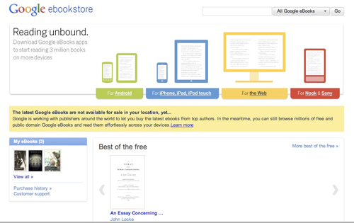 Google eBook Store Google eBook Store