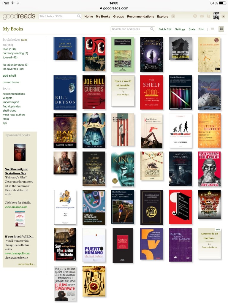 Goodreads lecturas 2014