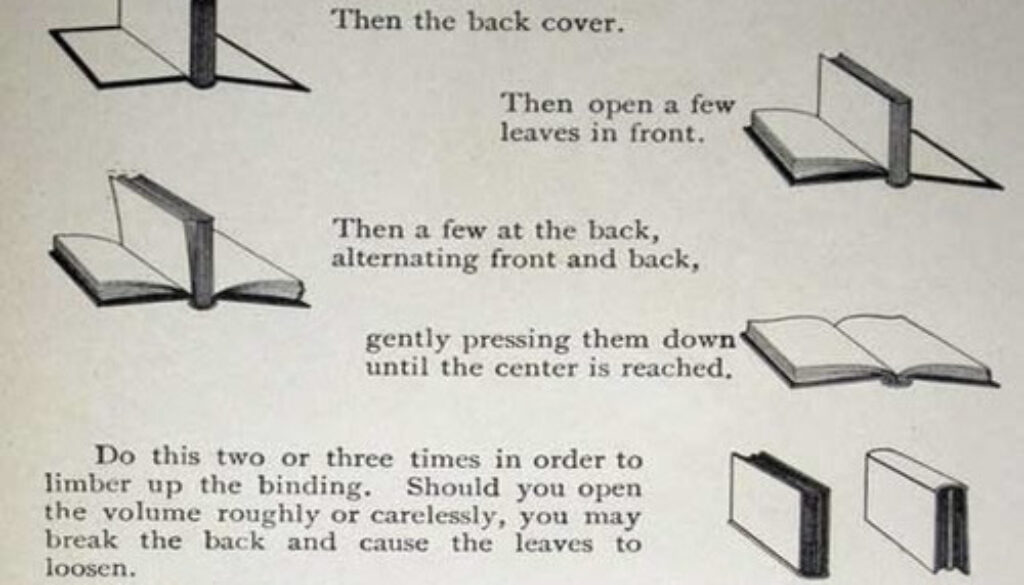 Instrucciones para abrir un libro