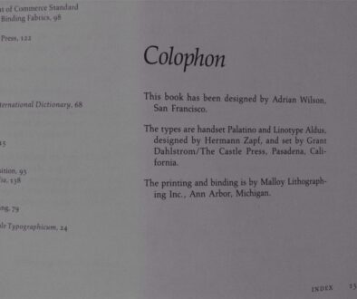 Colofon en un libro moderno